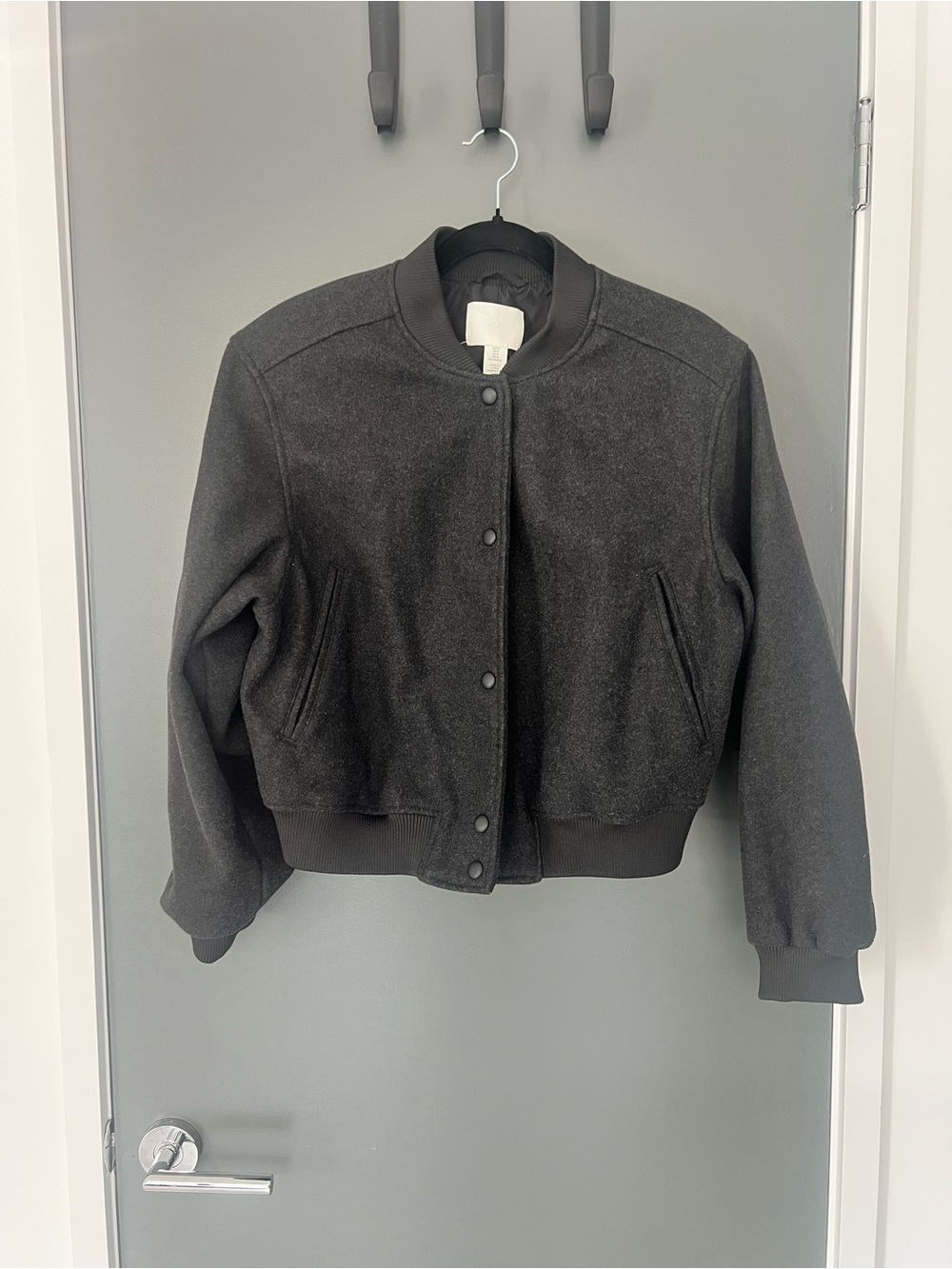 Classic Dark Grey Bomber Jacket - Women